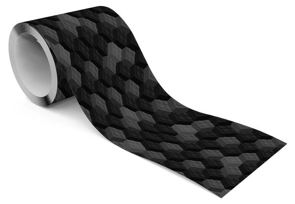 Tapetenbordüre für Kinder BLÖCKE 3D Schwarz - Grau - Fleece - 10 x 300 x 300 cm