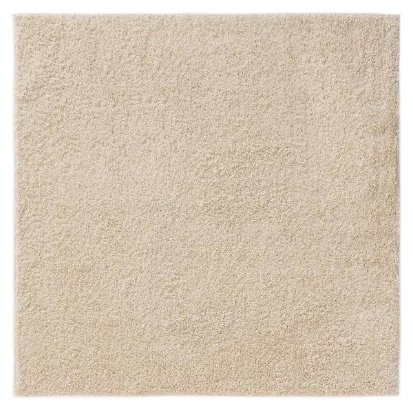 Waschbarer Hochflorteppich Soho Cremeweiß - 160 x 4 x 160 cm