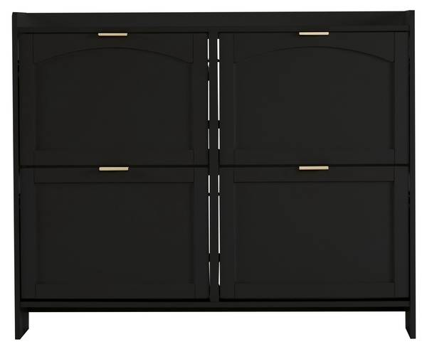Schuhkipper HeSun Ⅲ Schwarz - Holzwerkstoff - 110 x 90 x 24 cm
