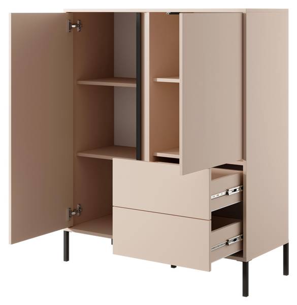 Commode DAST COD104 2D2D Beige - Mélamine - 104 x 124 x 40 cm