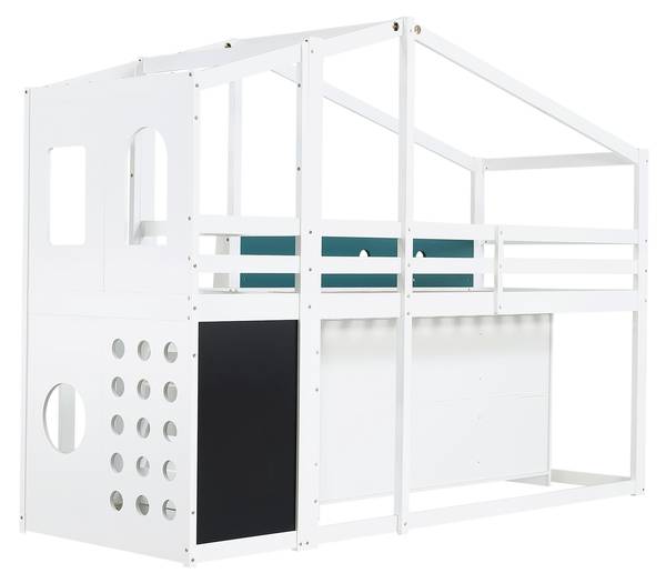 Hochbett ZoomBA130 Ⅰ Weiß - Holzwerkstoff - 110 x 190 x 257 cm