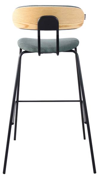 Barhocker 2er-set Tina Grün - Wolle - Stahl - 52 x 97 x 52 cm