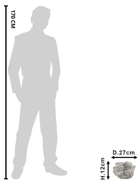 Blumentopf Pilarsi Grau - Stein - 27 x 12 x 27 cm