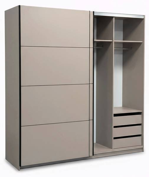 Kleiderschränk REA Beige - Holzwerkstoff - 200 x 216 x 60 cm