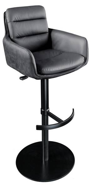 Barhocker BIG GEORGE Schwarz - Grau - Microfaser - Polyester - 53 x 94 x 66 cm