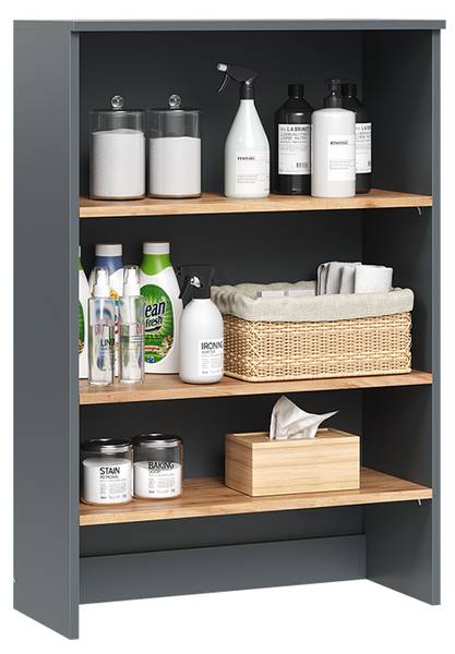 Badkamermeubel Viktor 55165 bruin - grijs - plaatmateriaal op houtbasis - 68 x 101 x 29 cm