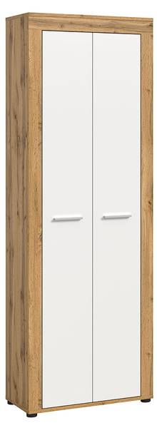 Meuble à chaussures Jam Blanc - En partie en bois massif - 64 x 191 x 35 cm