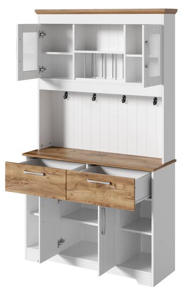 Sideboard Eurynom Ⅵ Braun - Weiß - Holzwerkstoff - 106 x 177 x 39 cm