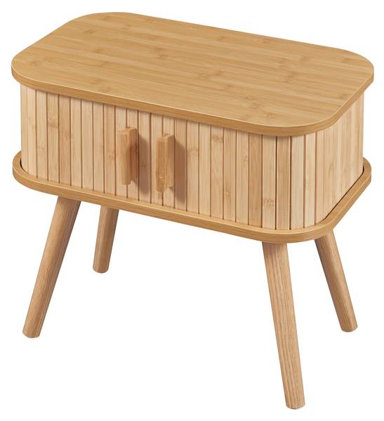 Nachttisch Nordkapp Beige - Bambus - Holzwerkstoff - 48 x 45 x 30 cm