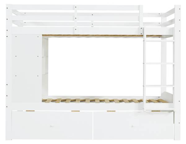 Etagenbett BAMUD82 Ⅰ Weiß - Holzwerkstoff - 104 x 160 x 205 cm