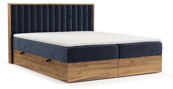 Bed Komorebi marineblauw - Breedte: 180 cm - H4