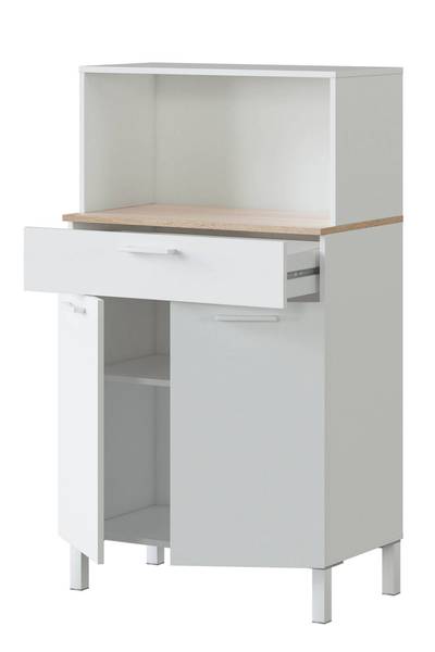 Armoire polyvalente à 2 portes Norman Blanc - Bois manufacturé - 72 x 126 x 40 cm