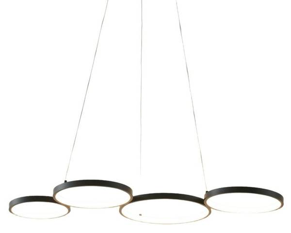 Hängeleuchte Newton Schwarz - Metall - 48 x 130 x 88 cm