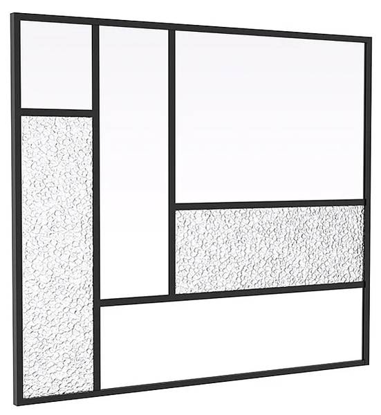 Glaswand FAIRVIEW Schwarz - Glas - Metall - 150 x 130 x 4 cm