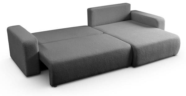 Ecksofa VESPO XL mit Schlaffunktion Grau - Polyester - 267 x 83 x 143 cm