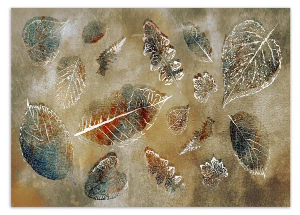 Fototapete Blätter im Vintage Stil 350 x 245 cm