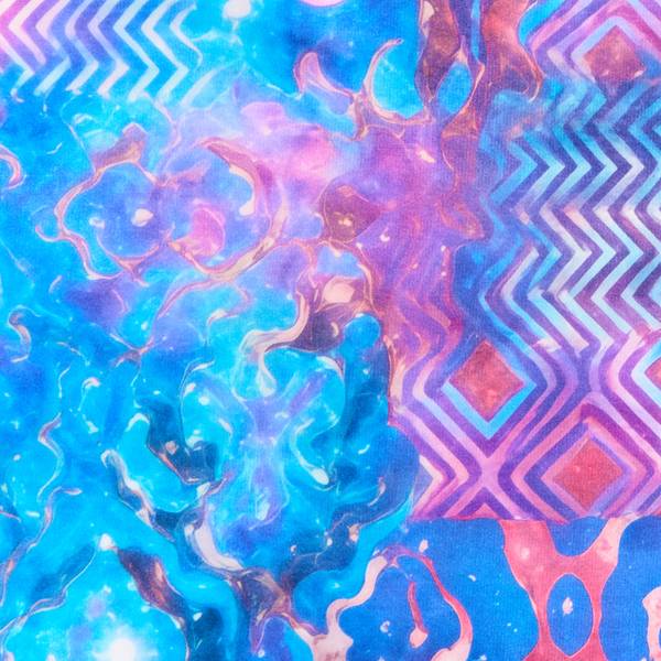 Teppich ORVELLA Blau - Pink - Violett - Textil - 200 x 300 cm