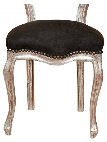 Stuhl LOUIS XVI Schwarz - Multicolor - Silber