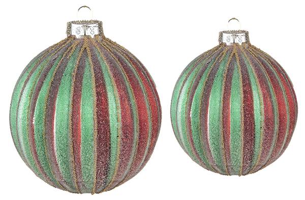 Weihnachtskugel Xmas 38564 2er Set Rot - Glas - 10 x 10 x 10 cm