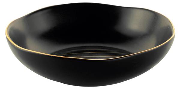 Suppenteller ONIX Schwarz - Gold - Keramik - 1 x 1 x 1 cm