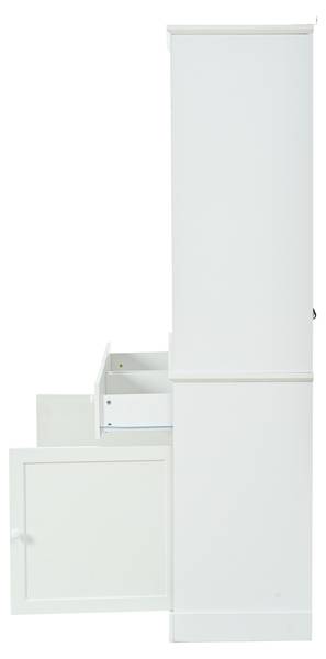 Armoire Haute Ourea Ⅲ Blanc - Bois manufacturé - 38 x 170 x 100 cm