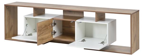 TV-Schrank Eos Ⅶ Braun - Weiß - Holzwerkstoff - 30 x 49 x 180 cm