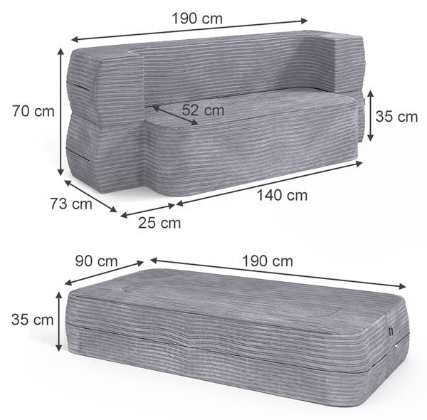 Sofa Lille 47224 Grau