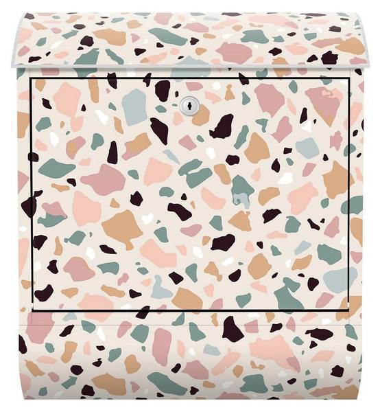Briefkasten Napoli Mosaic Pink - Stahl - 39 x 46 x 13 cm