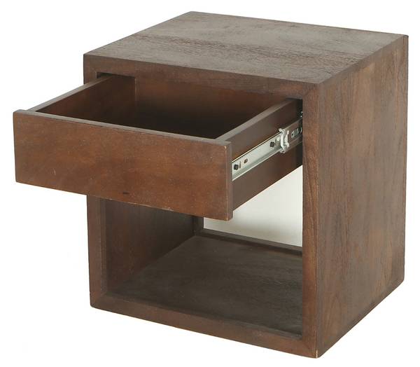 Nachttisch Jeff Braun - Massivholz - 40 x 40 x 30 cm
