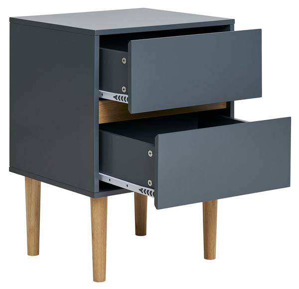 Beistelltisch Bisley Grau - Holz teilmassiv - 40 x 55 x 35 cm