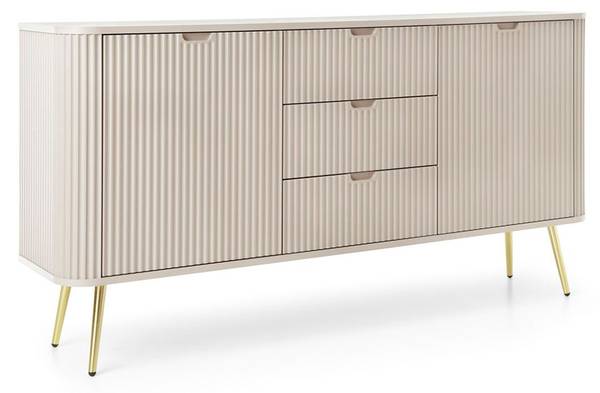 Sideboard ZARA-160-7 Beige - Holzwerkstoff - 168 x 87 x 39 cm
