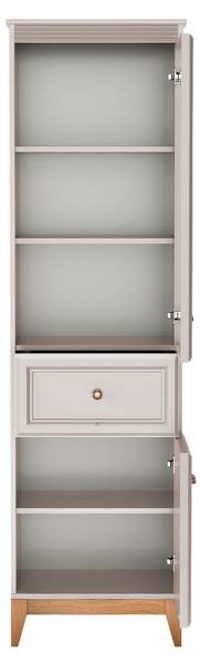 Hochvitrine mit LED Windsor Beige - Holzwerkstoff - 55 x 193 x 41 cm