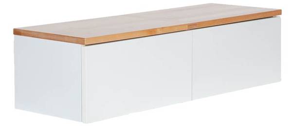 Wandregal mit Schublade Braun - Weiß