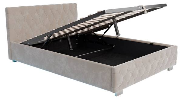 Polsterbett Nizza mit Matratze Beige - Breite: 140 cm