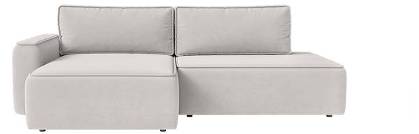 Ecksofa Sarro Weiß - Armlehne davorstehend links - Ecke davorstehend links - Ottomane davorstehend links