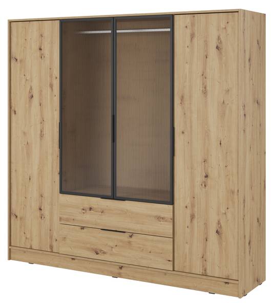 Kleiderschrank Linz Braun - Eiche Hell