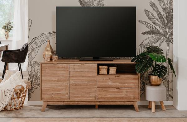 TV-Möbel BUDAPEST Braun - Holzwerkstoff - 40 x 70 x 140 cm