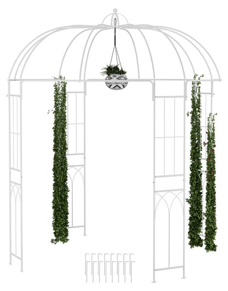 Rosenpavillon Metall Weiß - Stahl - 211 x 269 x 211 cm