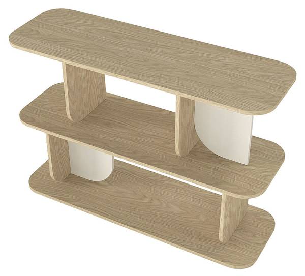Regal NELERIA Beige - Braun - Holz teilmassiv - 120 x 82 x 40 cm