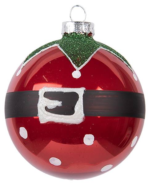 Kerstbal Xmas 51666 rood - glas - 8 x 8 x 8 cm