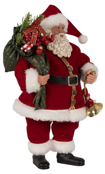Decoratie Kerstman Xmas&Jayden rood - kunststof - 10 x 27 x 17 cm