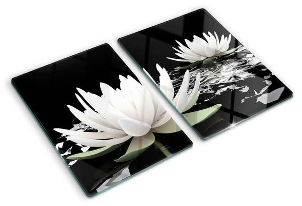 Schneidebrett Nympha 2er Set Weiß - Glas - 52 x 1 x 40 cm