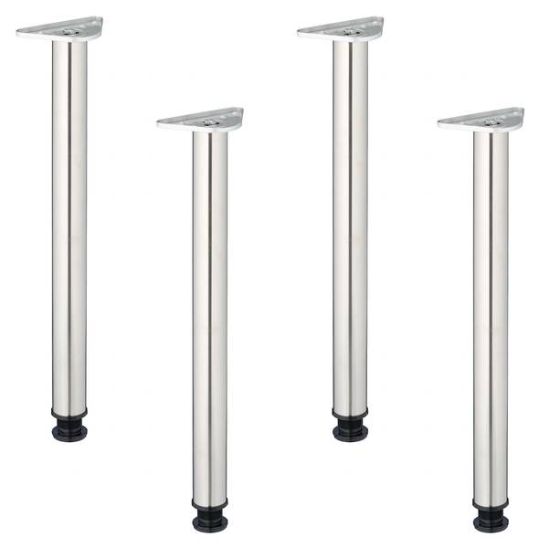 Tafelpoten rvs 71 cm set van 4 zwart - zilver - roestvrij staal - 10 x 71 x 17 cm
