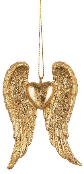Kersthanger Vleugels MC665641 goud - kunststof - 2 x 9 x 6 cm