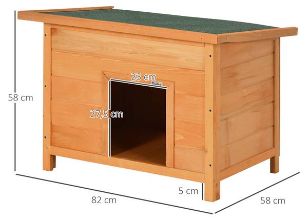 Hundehütte D02-014 Massivholz - 58 x 58 x 82 cm