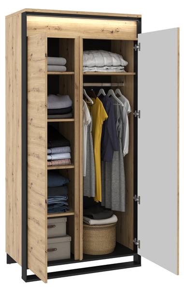 Drehtürenschrank Quant 01 Braun - Holzwerkstoff - 95 x 195 x 50 cm