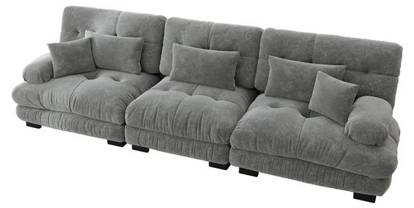 3-Sitzer-Sofa Pollensac Grau