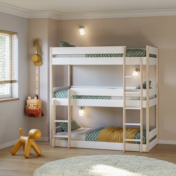 Etagenbetten ÉLIA Weiß - Holzwerkstoff - 108 x 198 x 201 cm