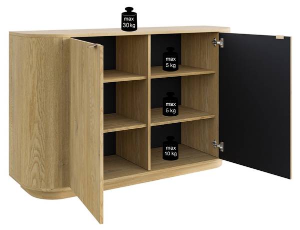 DRESSOIR CORU bruin - aluminium - melamine - 140 x 91 x 39 cm