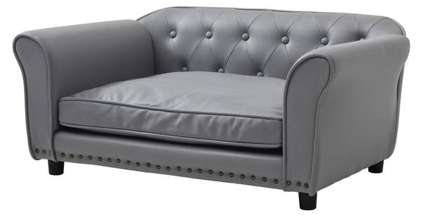 Sofa für Haustiere GALIAMA Grau - Kunstleder - 65 x 42 x 94 cm
